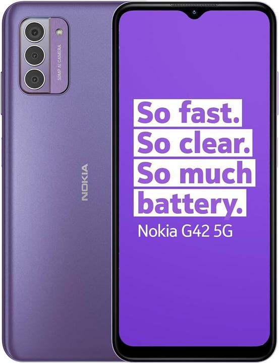 Actual product image Nokia G42 5G (128 GB, Purple, 6.56", Dual SIM, 5G)