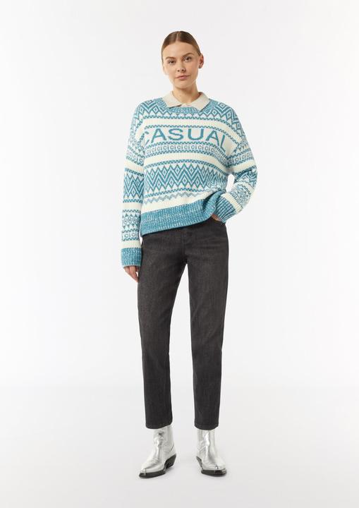 Produktbild Comma Strickpullover Strickpullover mit Jacquard-Muster (L)