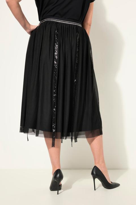 Produktbild Miamoda Meshrock, Straight Fit, Pailletten-Streifen, Elastikbund (46)