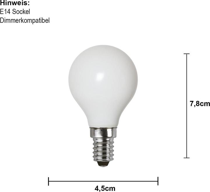 Image du produit Star Trading Ampoule LED E14 P45 Opaque Filament RA90 (E14, 450 lm, 1x)
