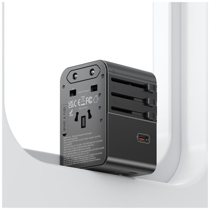 Productafbeelding Usams Travel Charger Adapter CC310 3xUSB-C 70W 4in1 US/AU/EU/UK black (70 W)