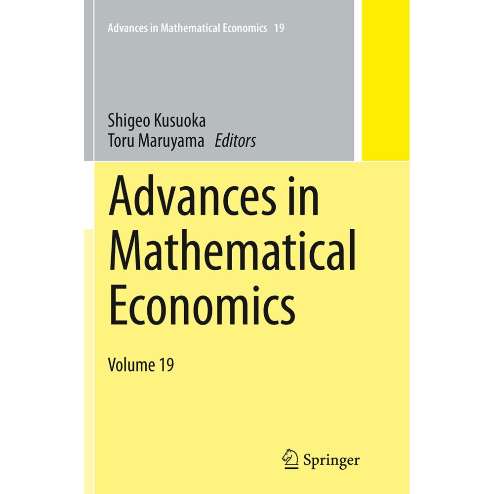 Advances in Mathematical Economics Volume 19, Fachbücher