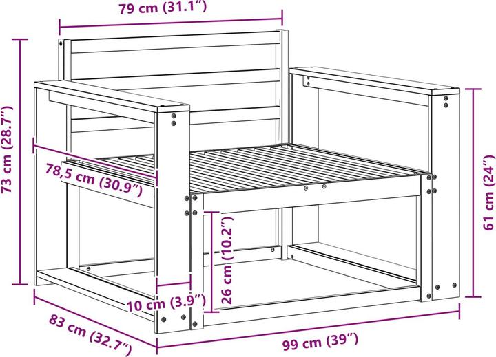 Produktbild vidaXL Outdoor Mittelsofa