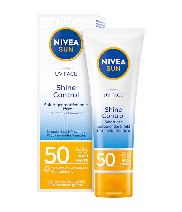 NIVEA Sun UV Face Shine Control (Sonnencreme Gesicht, SPF 50, 50 ml, 69 g)