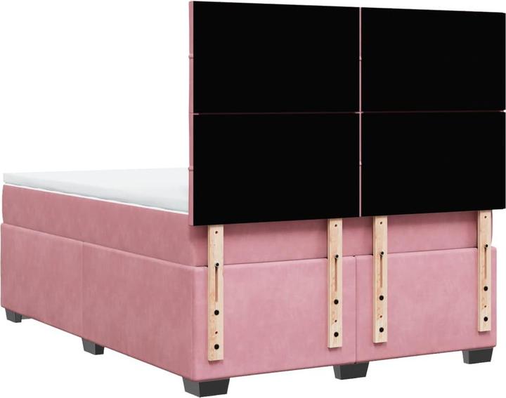 Produktbild vidaXL Bo x springbett mit Matratze 140 x 200 cm Samt (140 x 200 cm)