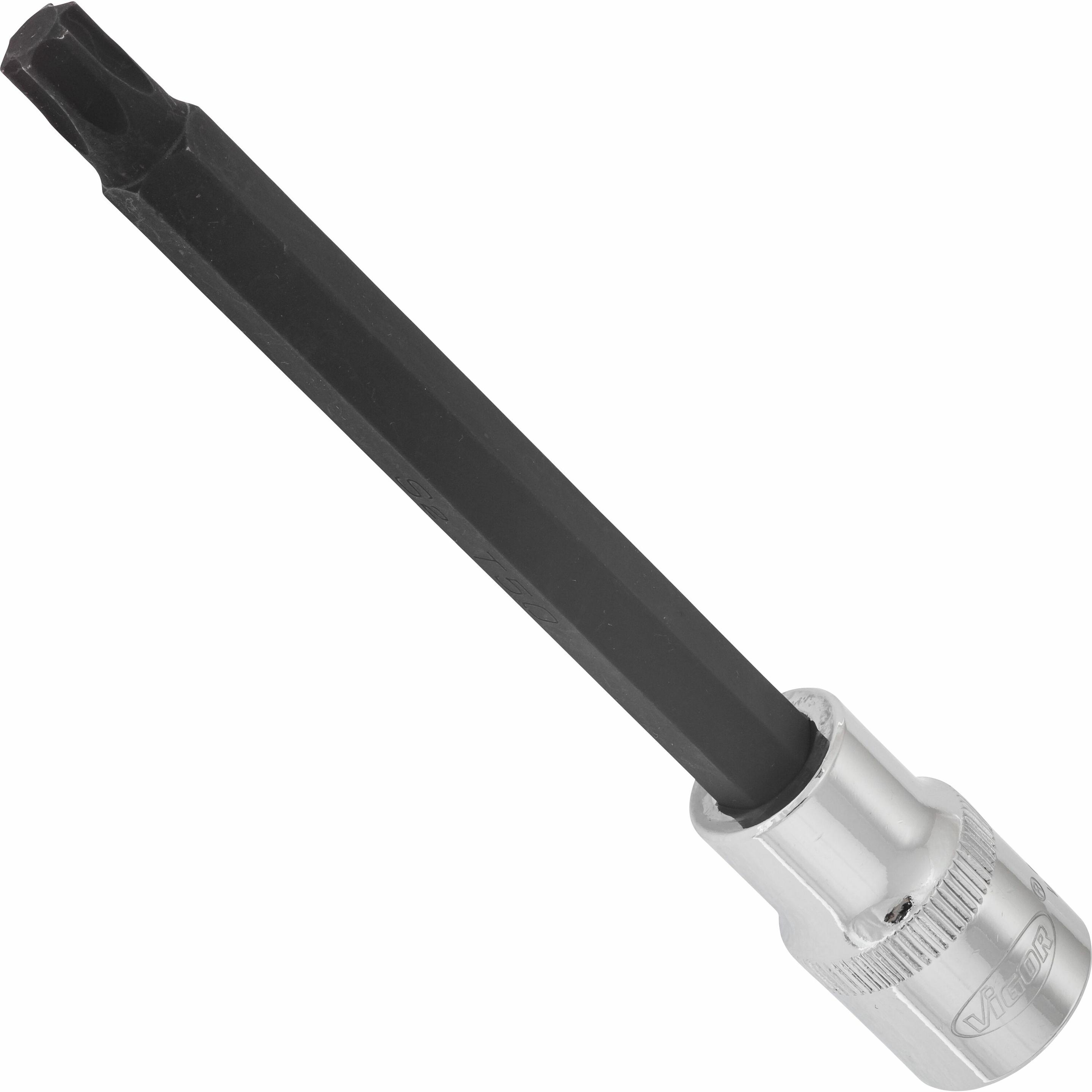 Vigor, Steckschlüssel + Stecknuss, T Schraubendreher-Einsatz ∙ V2175 ∙ Vierkant12,5 mm (1/2 Zoll) ∙ T Profil ∙ T50