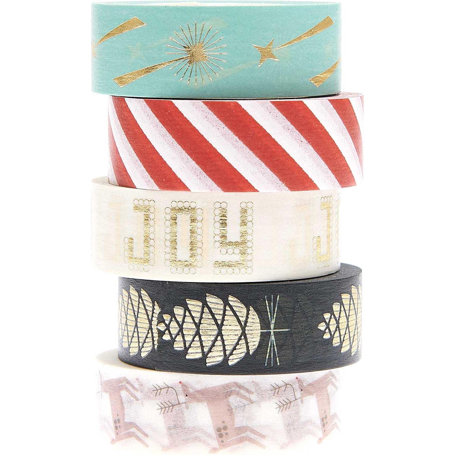 Rico Design Tape Set I love Christmas, Joy FSC MIX, 5 Stk, 1,5cm x 10m
