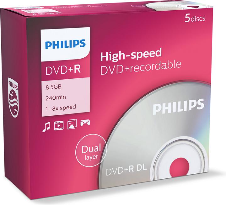 Produktbild Philips 1x5 CD-RW 80Min 700MB 4-12x SL Colour (5 x)