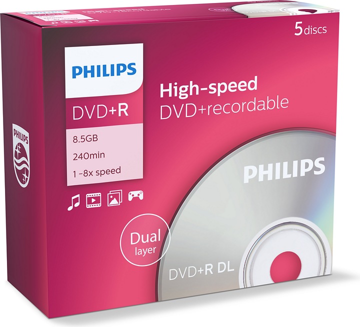 Immagine prodotto Philips 1x5 CD-RW 80Min 700MB 4-12x SL a colori (5 x)