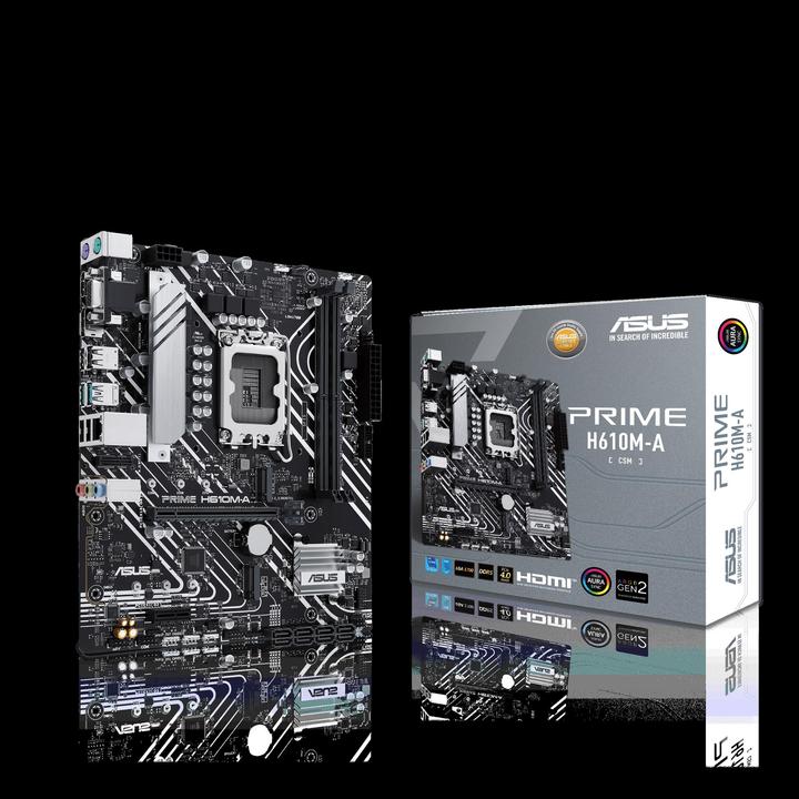 Produktbild ASUS PRIME H610M-A-CSM LGA1700 2DDR4 MB (LGA 1700, Intel H610, mATX)