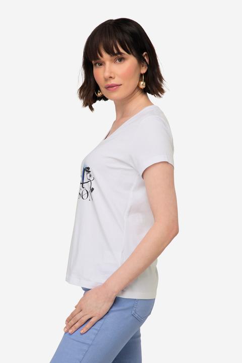 Produktbild Laurasøn T-Shirt, Fisch Motiv, V-Ausschnitt, Halbarm (XL)