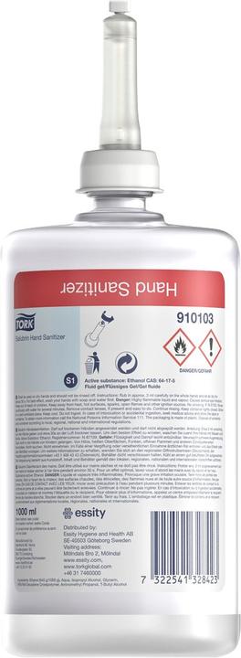 Tork Händedesinfektionsgel Salubrin, gegen Viren, Bakterien und Fungizide, S1 System Spenderflasc... (1000 ml)