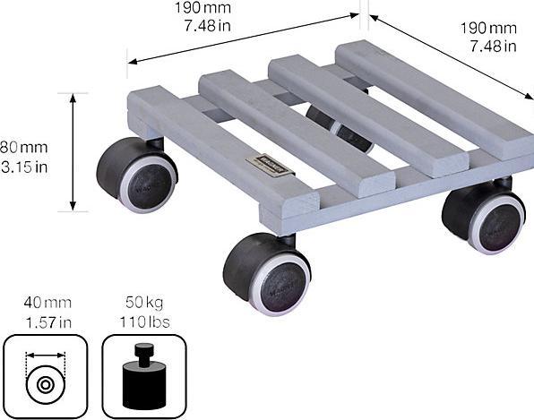 Produktbild Wagner System Pflanzenroller Wagner Creo Holz 19x19 cm TK 50 kg