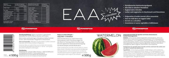 Nährwerte und Zutaten Powerfood Eaa (Wassermelone, 1 Stk., 585 g)