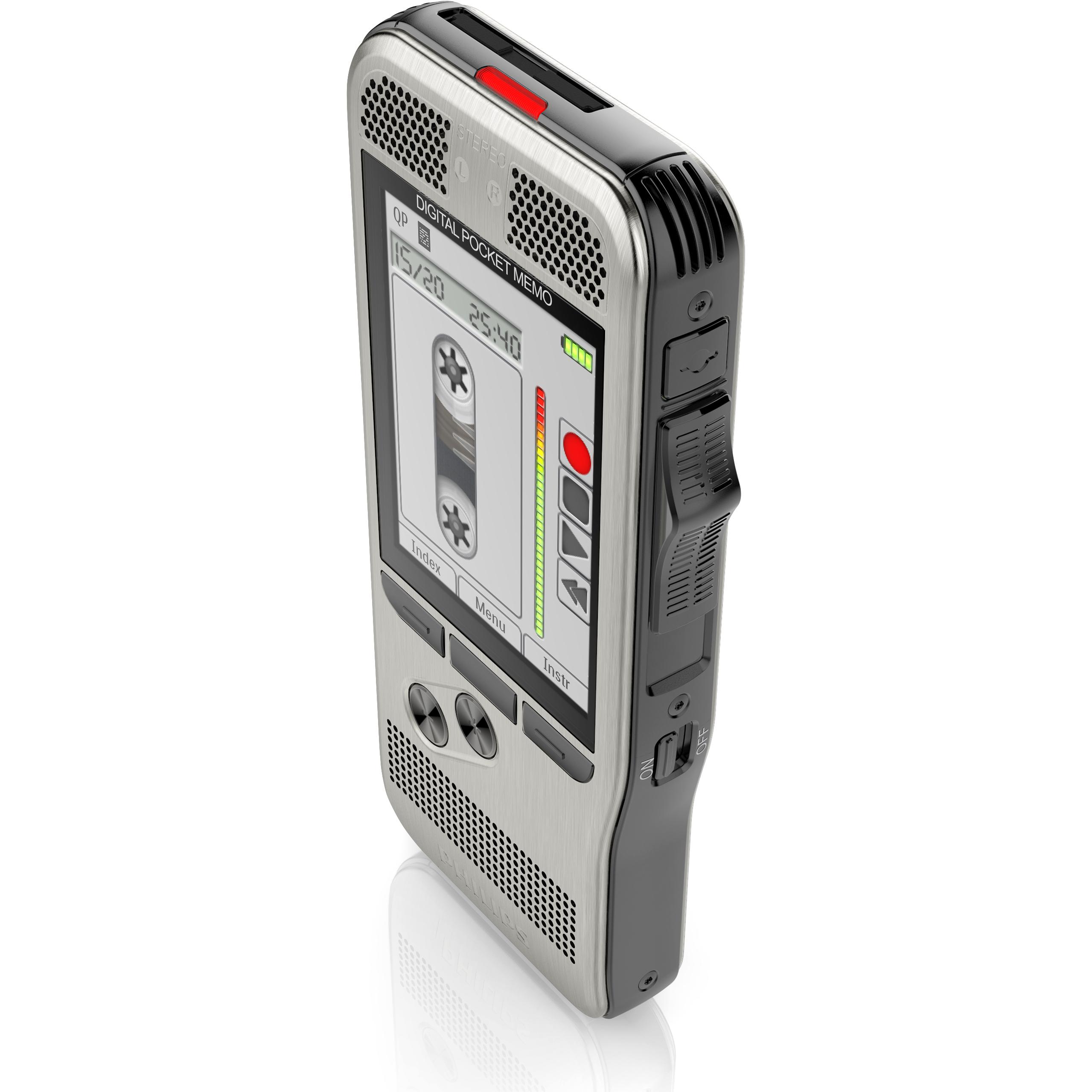 Philips Memo tascabile (interruttore a slitta) (32 GB), Dittafono, Argento