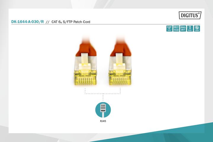 Actual product image Digitus CAT 6A S/FTP patch cord (S/FTP, CAT6a, 3 m)