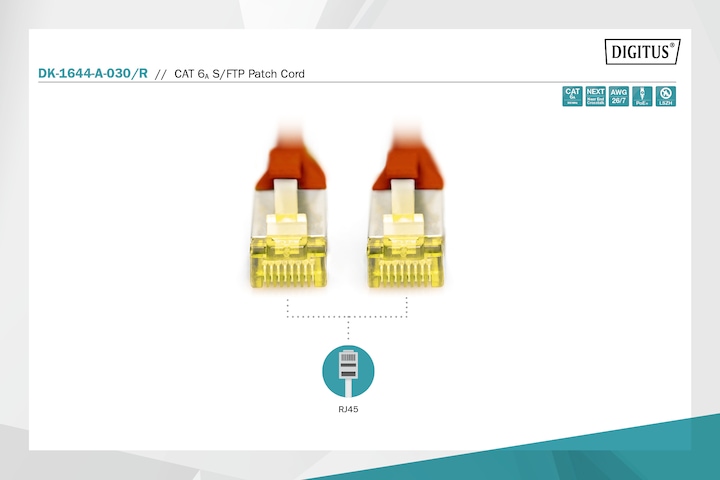 Produktbild Digitus Netzwerkkabel (S/FTP, CAT6a, 3 m)