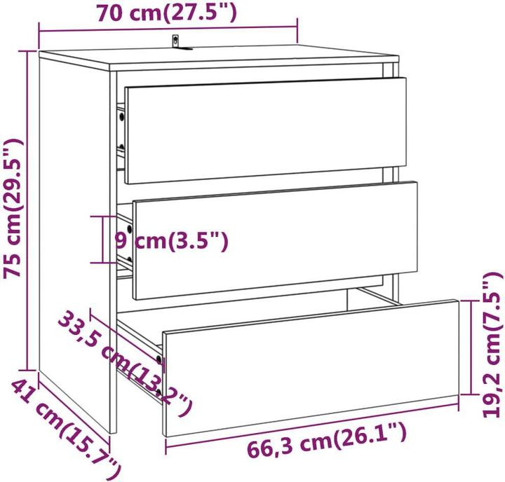 Produktbild vidaXL Sideboard (70 x 40 x 75 cm)