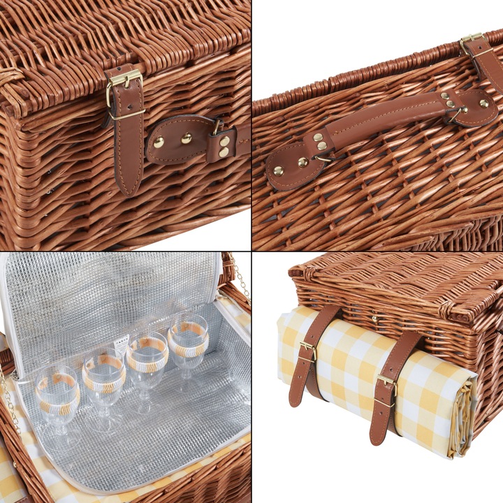 Actual product image Casa.Pro Picknickkorb Brindisi für 4 Personen Komplettset