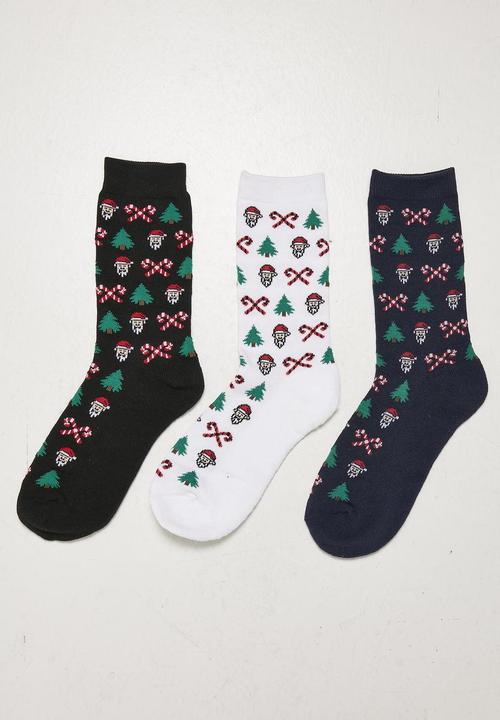 Produktbild Urban Classics Grumpy Santa Christmas Socks 3-Pack - 12943 (3er Pack, 43 - 46)