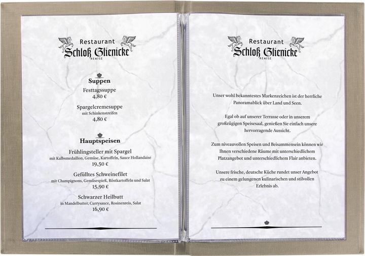 Actual product image Sigel Menu Folder with elastic binding..., blind debossing: MENU, with 2 double transparent pockets for 8