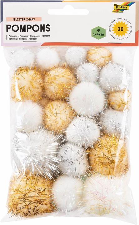 Immagine prodotto Folia Pompoms GLITTER X-MAS, colori assortiti