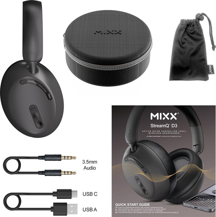 Actual product image Mixx StreamQ D3 Over Ear ANC Wireless Kopfhörer (ANC, 40 h, Wireless)
