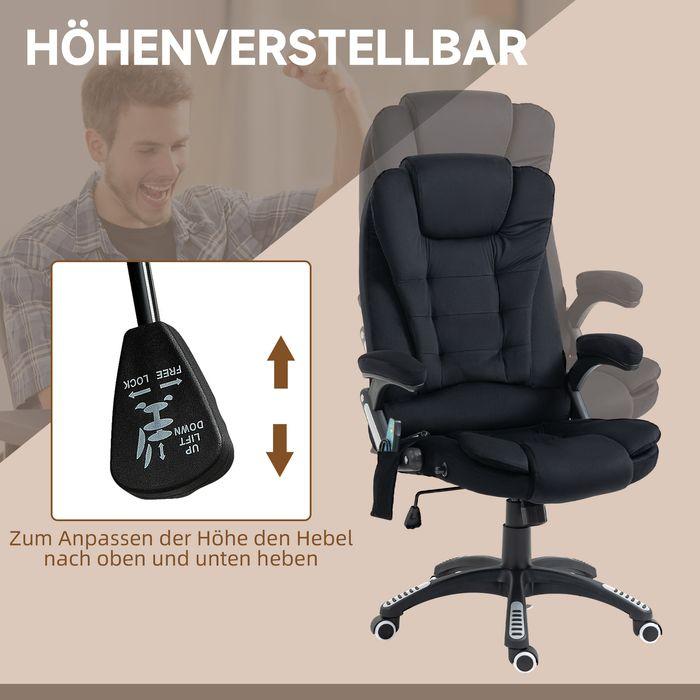 Produktbild Swisshandel24 Bürostuhl mit Massage- & Wärmefunktion, ergonomisch, Schwarz (45 - 55 cm)