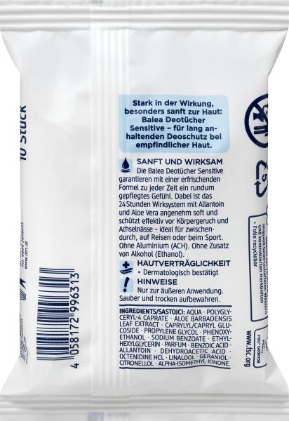 Produktbild dm Balea Deotücher Sensitive (Reinigungstücher Gesicht)