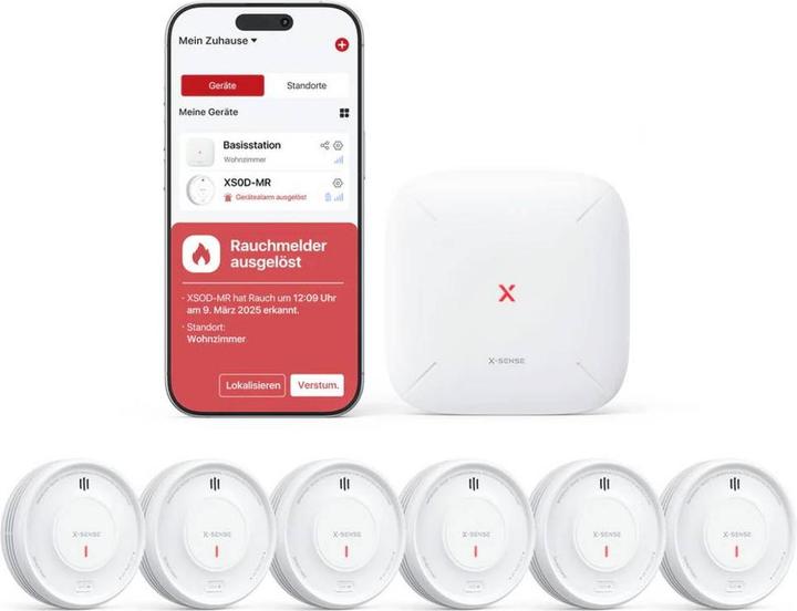 X-Sense XS0D-MR61 6 1 RF-Rauchmelder-Set mit Gateway