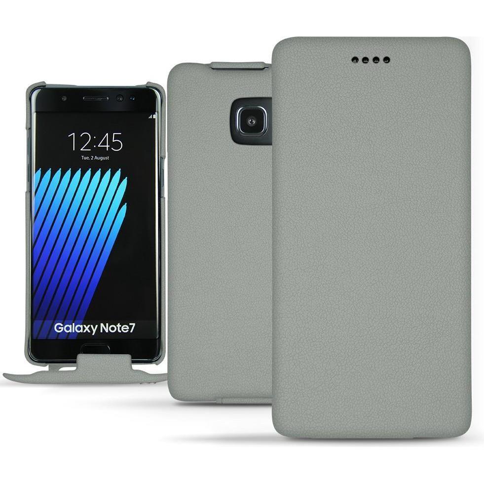 Noreve Lederschutzhülle vertikal (Samsung Galaxy Note 7), Smartphone Hülle, Grau