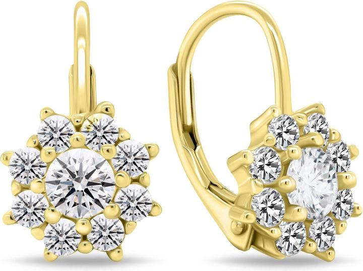 Immagine prodotto Brilio Argento - Bellissimi orecchini placcati in oro con zirconi trasparenti EA744Y