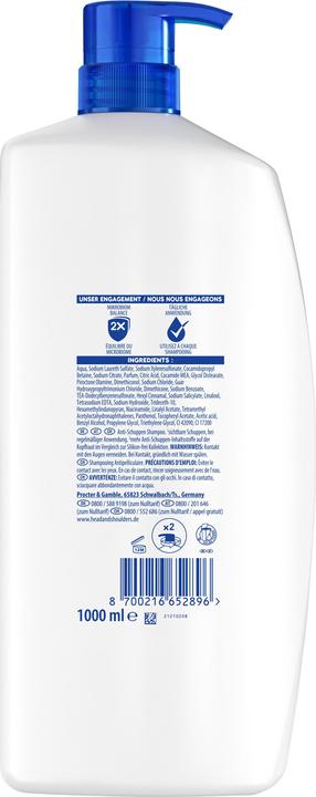 Actual product image Head & Shoulders Anti-Schuppen (1000 ml, Liquid shampoo)