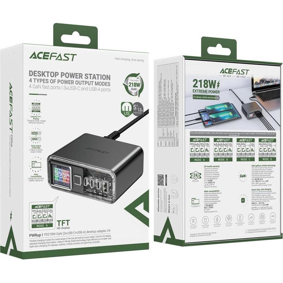 Thumbnail - Acefast Desktop Power Station (4 Ports), Dockingstation + USB Hub, Grau