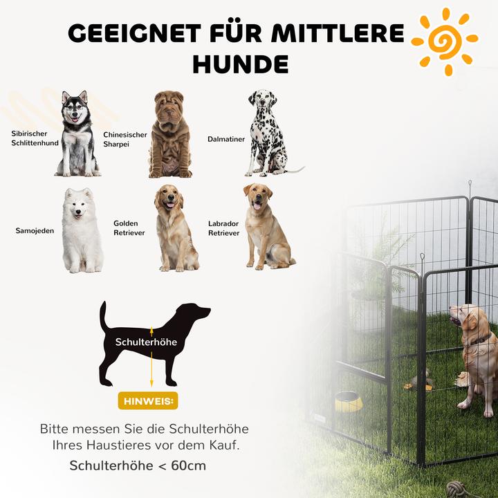 Actual product image PawHut Welpenauslauf Stahl Schwarz (Dog kennel)
