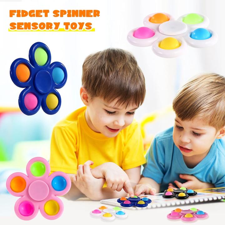 Immagine prodotto Activity Board Set di 10 Pop Fidget Spinner Push Bubble Pop Semplice giocattolo fidget per bambini adulti, Pasqua