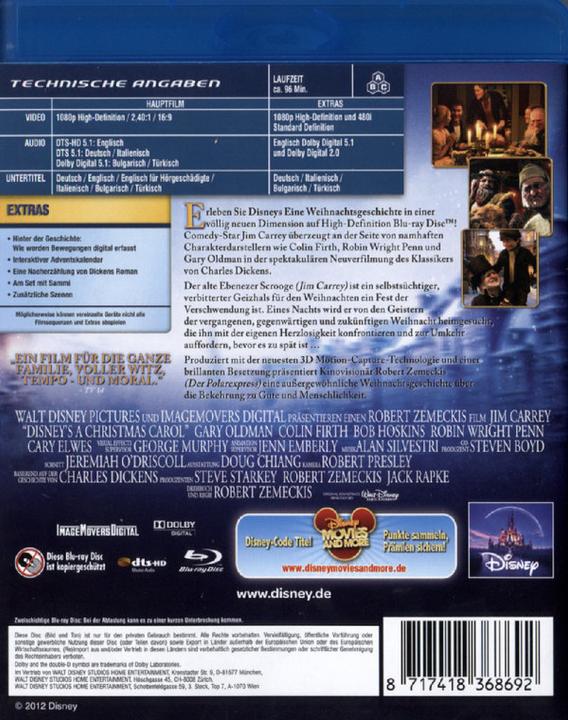 Produktbild Disneys Eine Weihnachtsgeschichte (Blu-ray, 2009, Deutsch, Türkisch, Italienisch, Bulgarisch, Englisch)