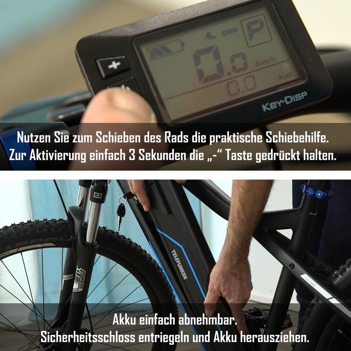 Actual product image Telefunken MTB E-Bike Aufsteiger M925, Wheel size 27.5 ", Warranty 24 month(s), Blue (51 cm)