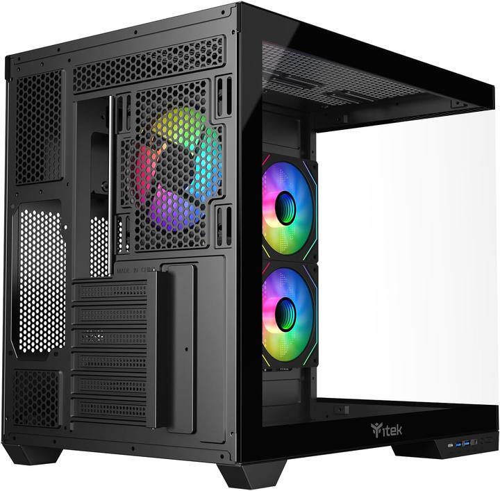 Produktbild Itek Boitier Moyen Tour ATX Dark Cave DS RGB avec panneaux vitrés (Noir) (ATX, mATX, Mini-ITX)