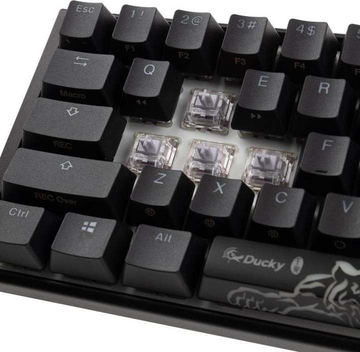 Actual product image Ducky One 3 Classic Black/White Mini Gaming Keyboard, RGB LED - MX-Speed-Silver (US) (US, Cable)