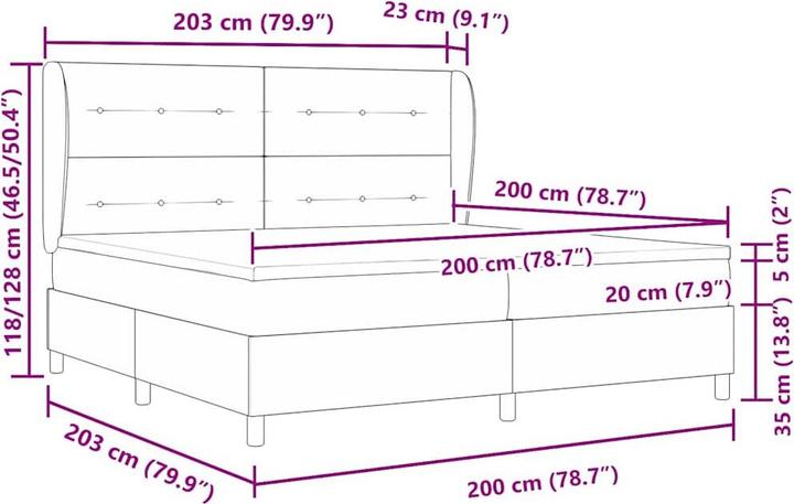 Actual product image vidaXL Boxspringbett (200 x 200 cm)