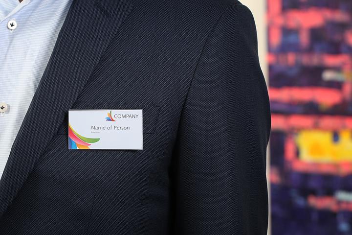 Image du produit Europel Étiquette de nom, avec pince combinée, 40 x 75 mm