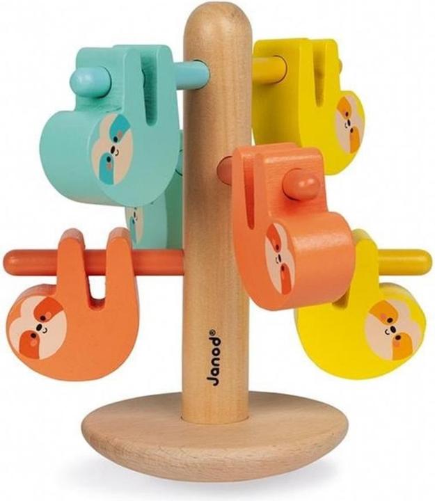 Actual product image Janod Stacking toy balance and color game sloth wood