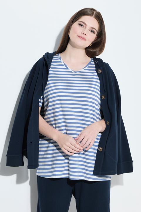 Actual product image Ulla Popken 2 Pack Eco Cotton Striped Tees (56)