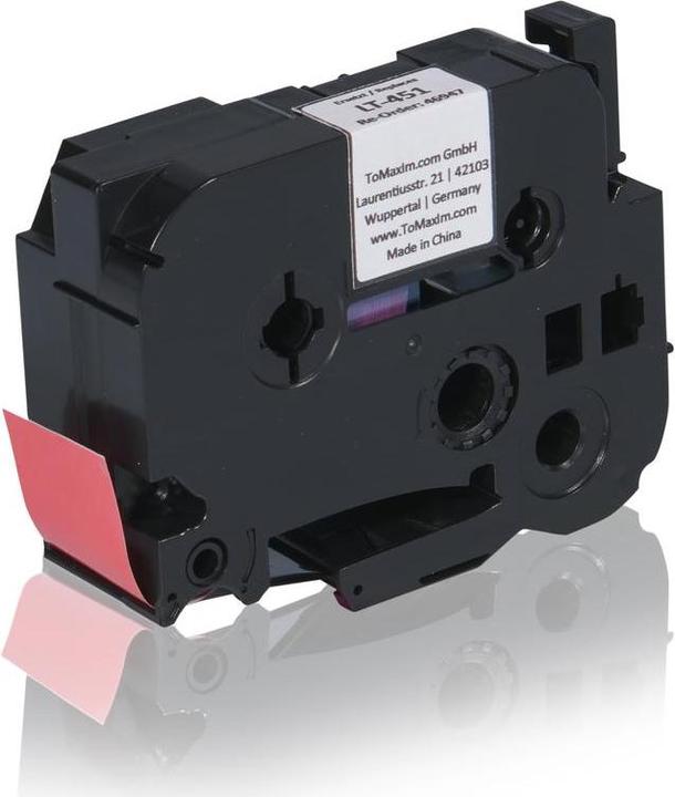 Inkadoo TZE451 P-Touch Farbband schwarz auf rot Laminat 24mm x 8m Kompatibel, passend für (2.40 cm, Schwarz)