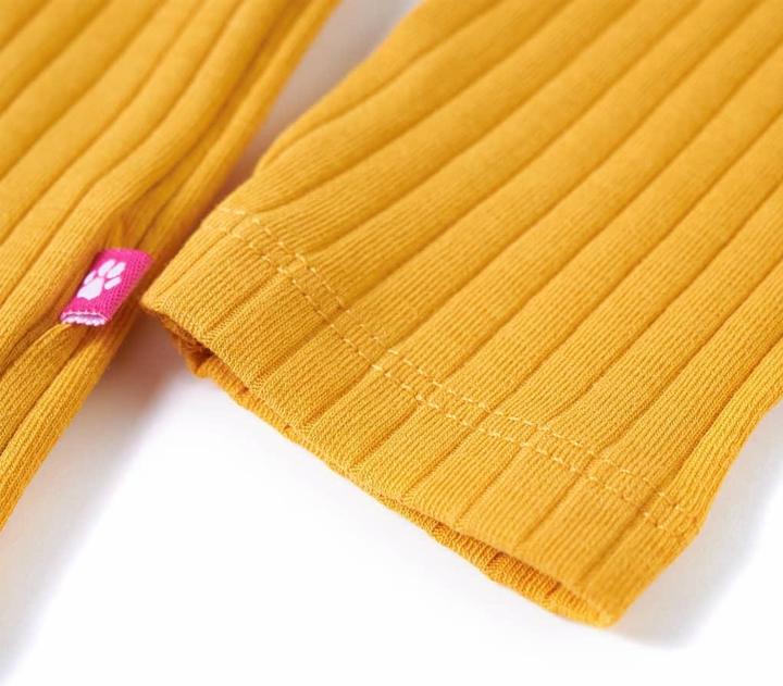 Produktbild vidaXL Kinder-Langarmshirt Ocker 92,Material: 95 % Baumwolle. 5