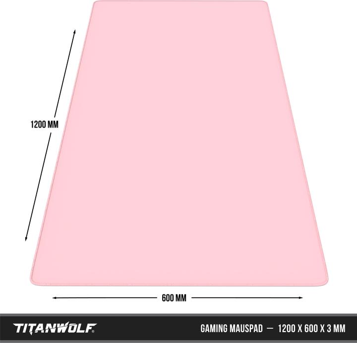 Produktbild Titanwolf Gaming Mauspad, 1200 x 600mm XXXL Speed Gaming Mausmatte, Mousepad Extragrosse Fläche, rosa (XXL)