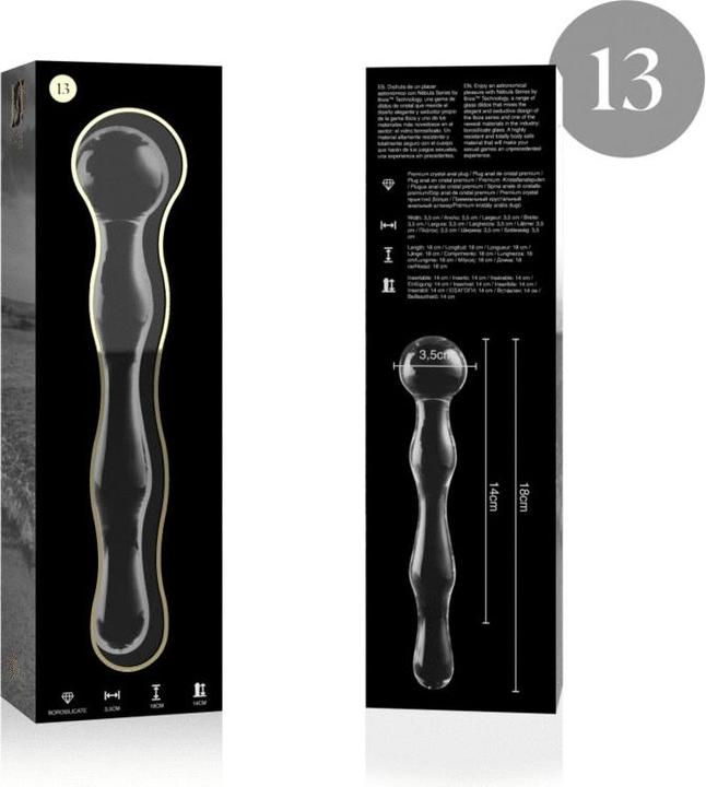 Productafbeelding Ibiza Nebula Series By ™ - Model 13 Dildo Borosilicaatglas 18 X 3,5 cm Helder