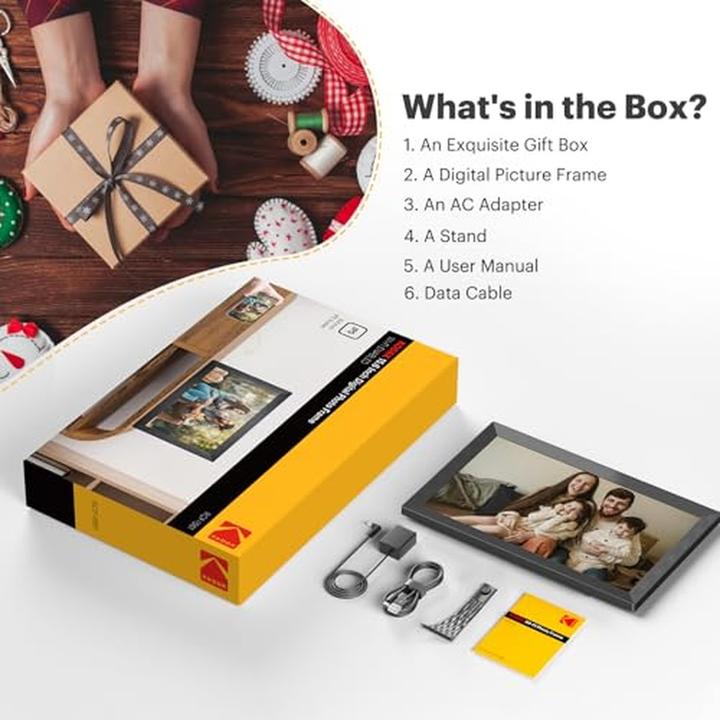 Actual product image Kodak Digital photo frame with Wi-Fi, HD IPS touchscreen, 32GB memory, automatic rotation, app sharing (15.60")