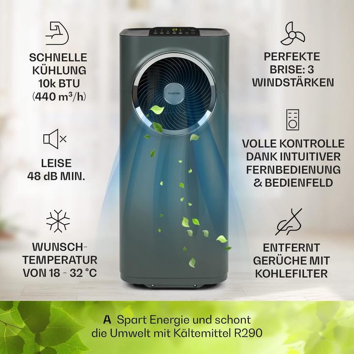 Produktbild Klarstein Mobile Klimaanlage (10.000 BTU, Anthrazit) (49 m², 10000 BTU/h)